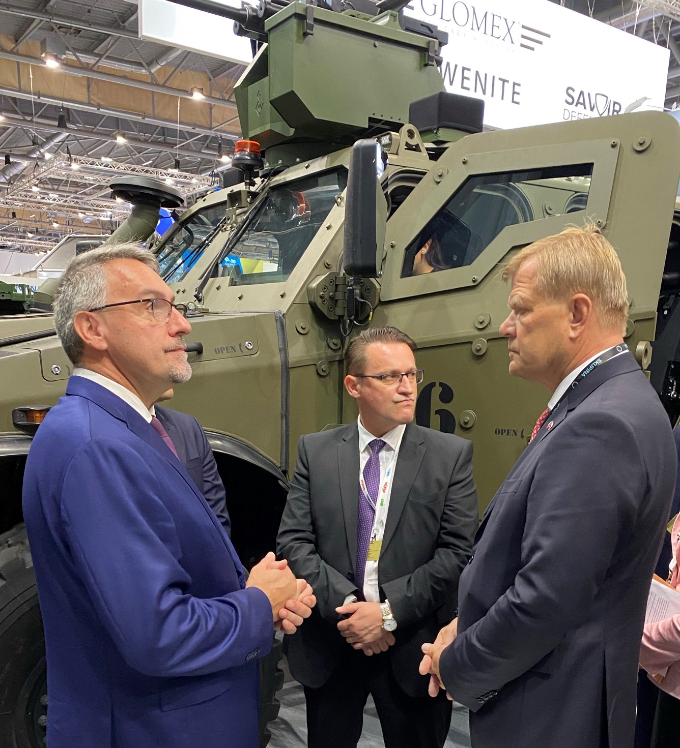 Minister of Defence of the Czech Republic Lubomír Metnar talking to Josef Bečvář